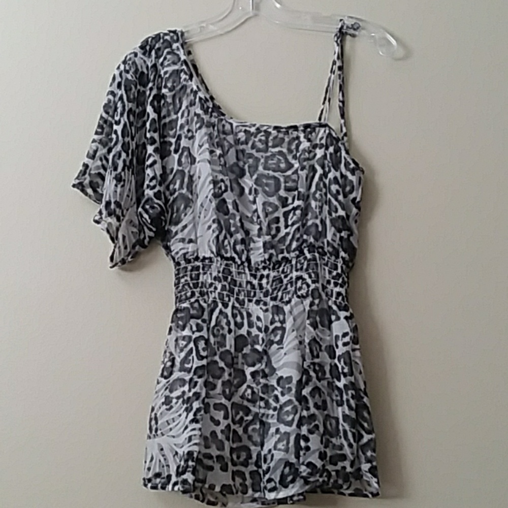 Cheetah one shoulder  top